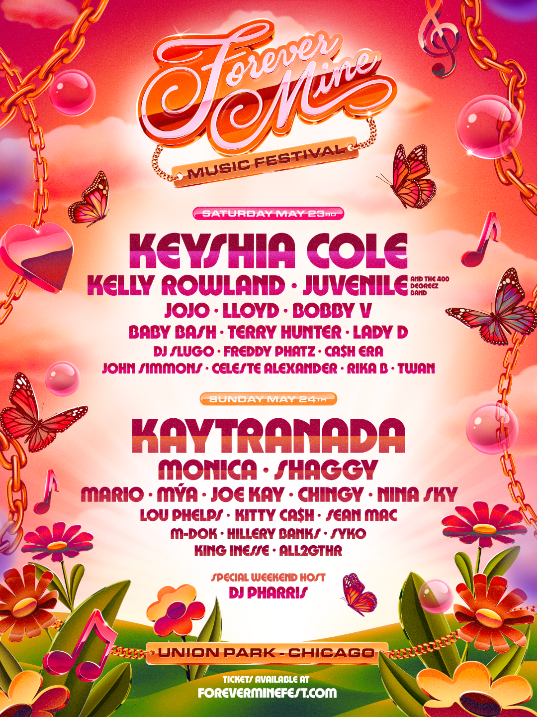 The Inaugural Forever Mine Music Festival Unveils Stacked Lineup With Kaytranada, Keyshia Cole, Kelly Rowland, and More